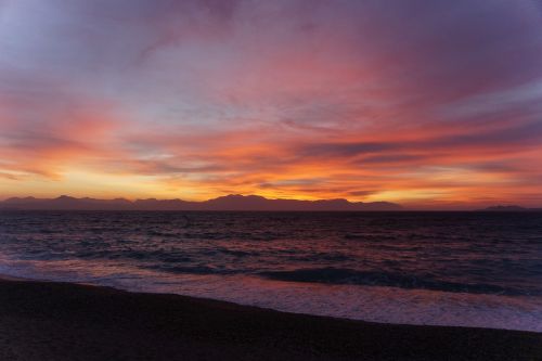 sunset loutraki greece