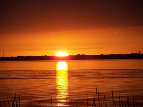 sunset water lake