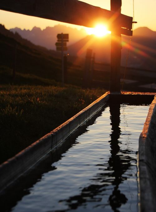 sunset austria mountains