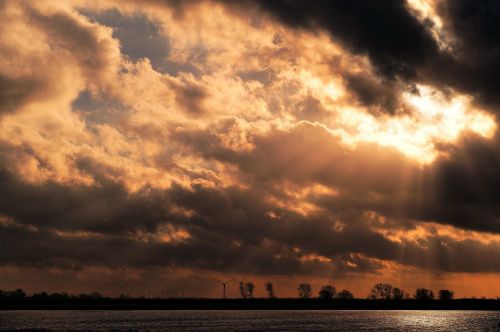 sunset clouds sky