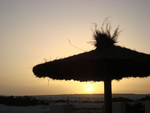 sunset beach parasol