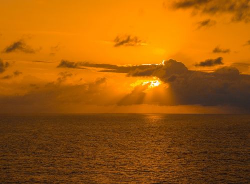 sunset caribbean sea peaceful