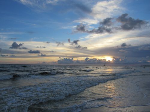 sunset clouds beach