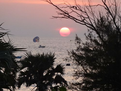 sunset beach sea