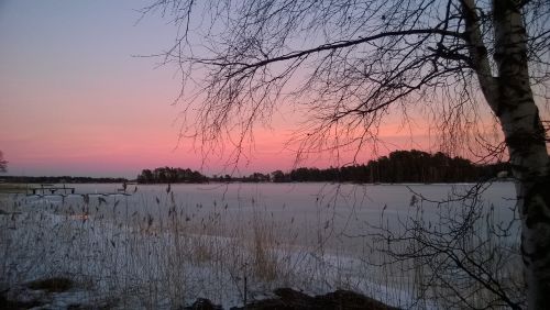 sunset winter landscape