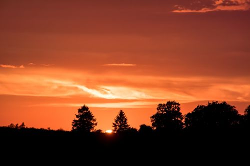 sunset setting sun evening sky