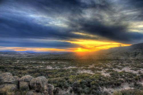 sunset texas desert
