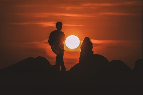 sunset view silhouette