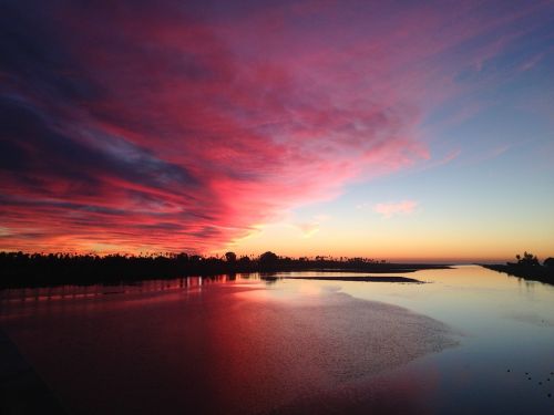 sunset beach clouds