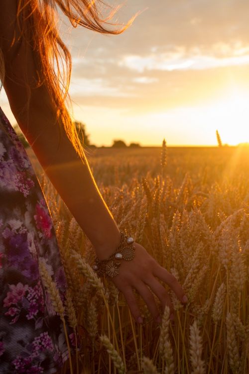 sunset girl young