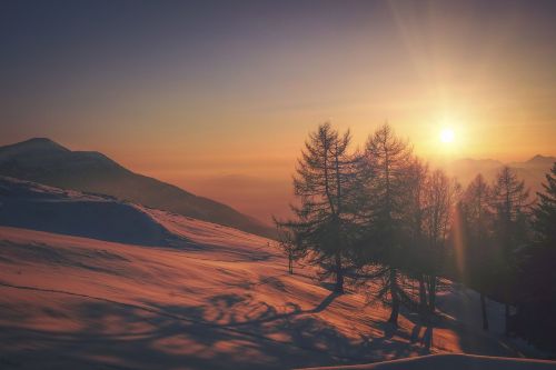 sunset sun mountain