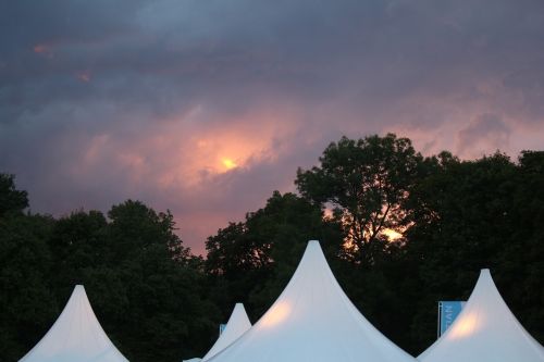 sunset thunderstorm clouds