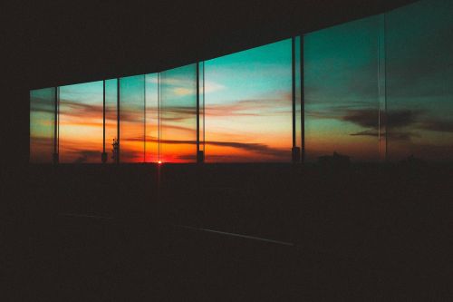 sunset clouds windows