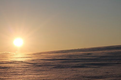 sunset snow blue