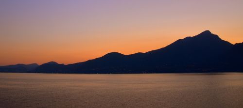sunset lake mountain