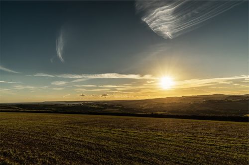 sunset landscape fields