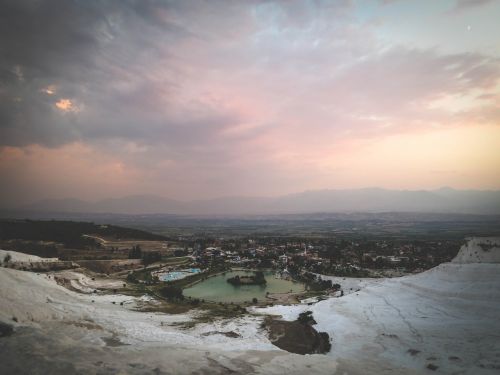 sunset travertine pools istanbul