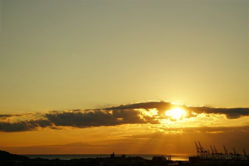 sunset clouds sea