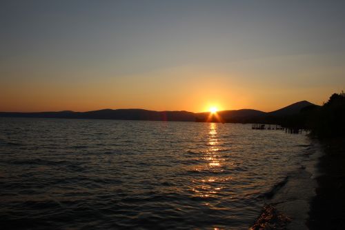 sunset italy lake