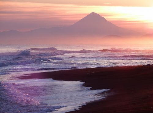 sunset ocean wave