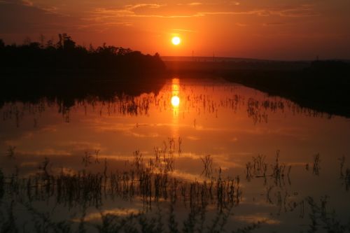 sunset lake romania