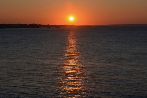 sunset sea sun
