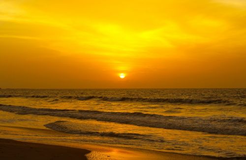 sunset golden sunset beach