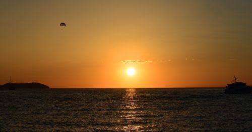 sunset paragliding ibiza