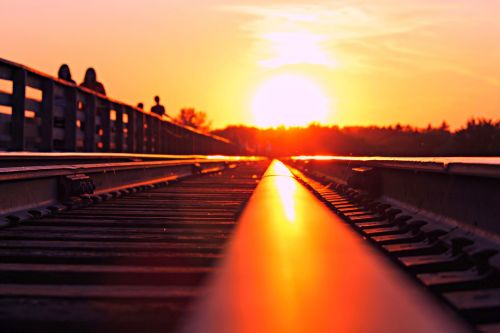sunset train line bridge