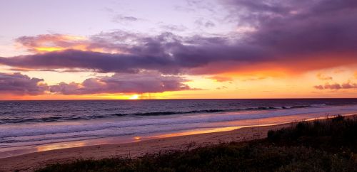 sunset ocean beach