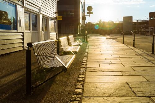 sunset bench street