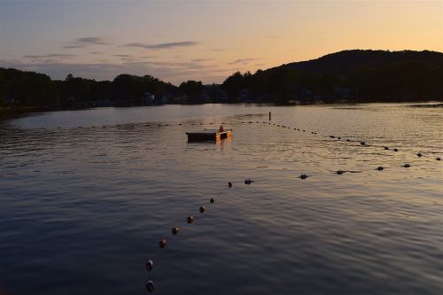 sunset lake dock