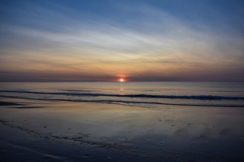 sunset north sea beach
