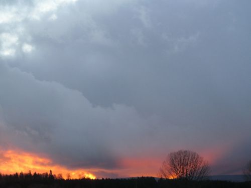 sunset evening sky afterglow