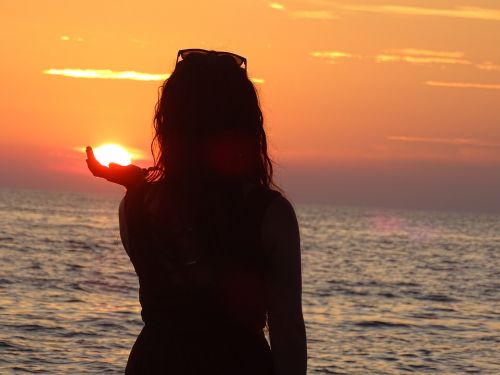 sunset woman holiday