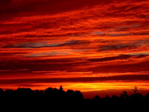 sunset evening red