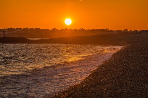 sunset coast ocean