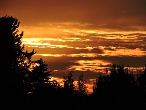 sunset clouds orange