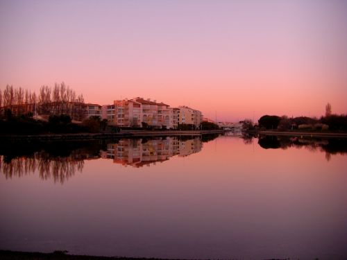 sunset reflection landscape