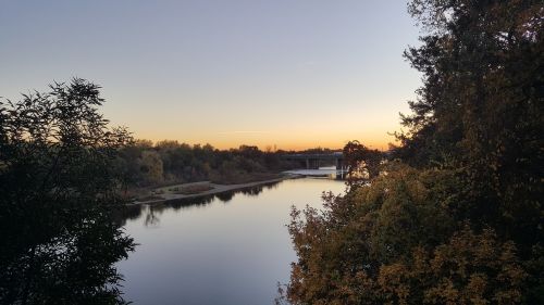 sunset river landscape