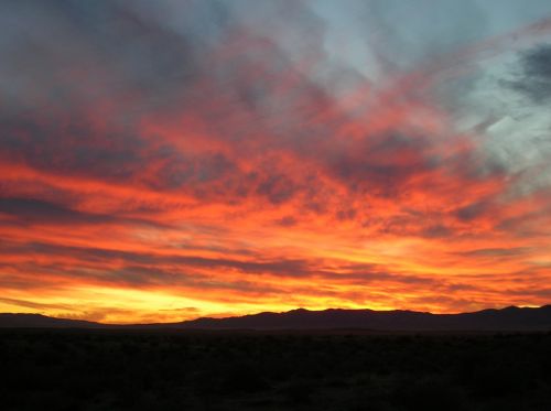 sunset mountains bright