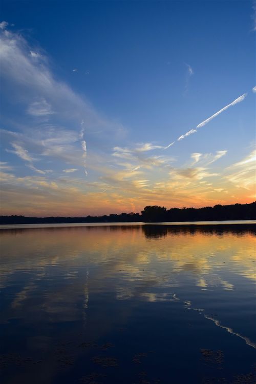 sunset lake landscape