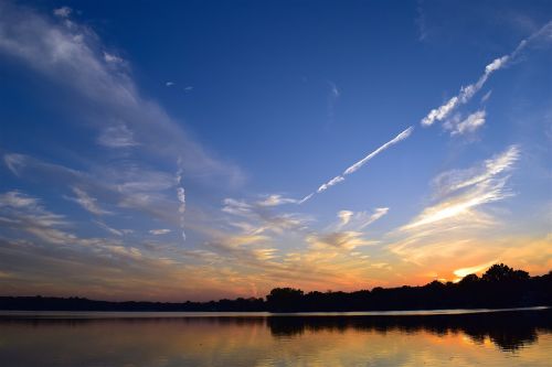 sunset lake landscape