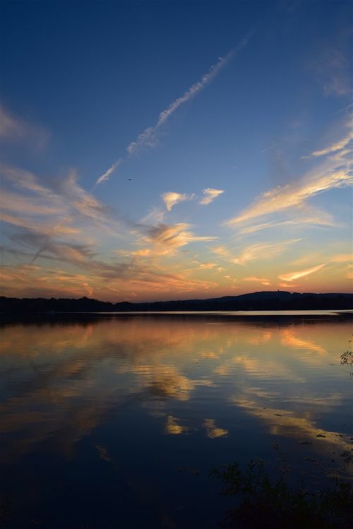 sunset lake landscape