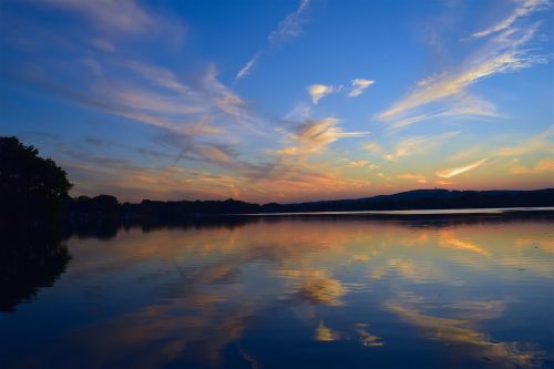 sunset lake landscape