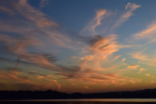 sunset lake landscape