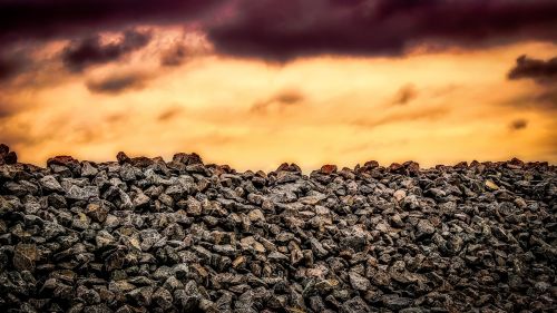 sunset rocks landscape