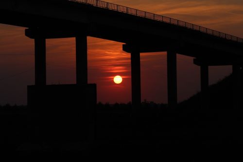 sunset bridge sky