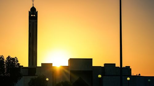 sunset saudi arabia mosque