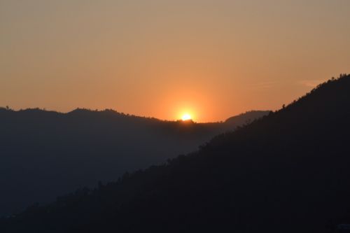 sunset nepal pokhara